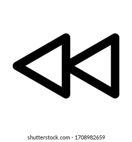 Rewind video icon vector image. Can also be used for UI. Suitable for mobile apps, web apps and print media.