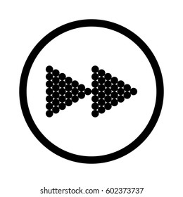 Rewinding icon flat. Illustration isolated vector sign symbol