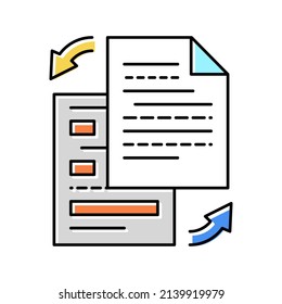 rewriting text color icon vector. rewriting text sign. isolated symbol illustration