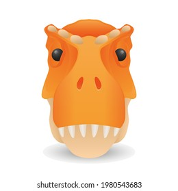 Rex Dinosaur Prehistoric Emoji Ancient Illustration Face Vector Design Art Clip Art Icon Head.