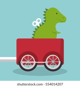 rex dinosaur in train wagon