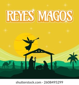 rey magos design trumpet night and night journey welcoming the holy baby