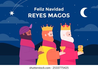 reyes magos fundo ilustração design em estilo plano