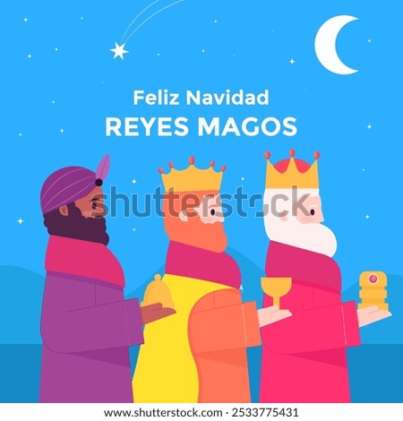 reyes magos illustration in flat style design concept