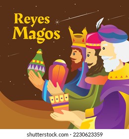 Reyes Magos image illustration design with instagram square size