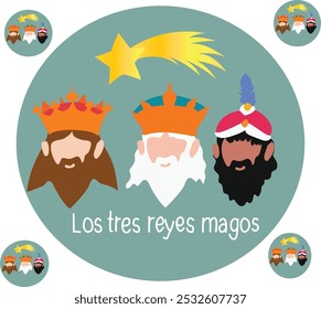 ilustração do vetor reyes magos. Bom para banner, cartaz, cartão comemorativo, cartão de festa, convite, modelo, publicidade, folhetos, folhetos e benners de anúncios e mídias sociais
