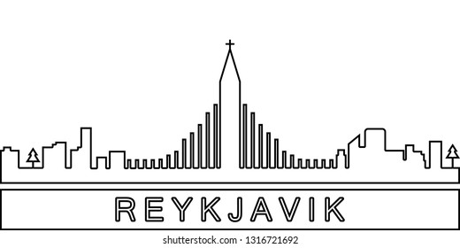 Reykjavik detailed skyline icon. Element of Cities for mobile concept and web apps icon. Thin line icon for website design and development, app development