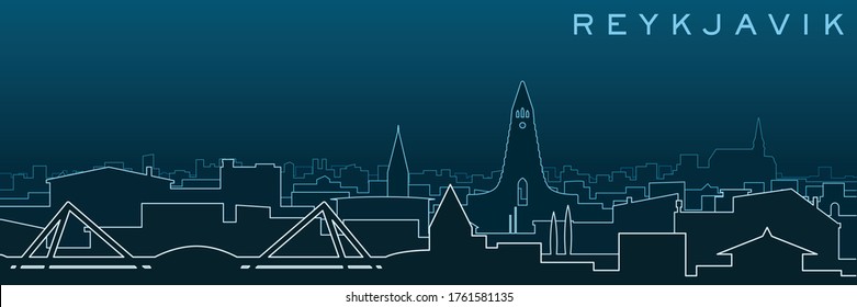 Esquina y monumentos de varias líneas de Reykjavik