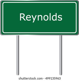 Reynolds , Georgia , road sign green vector illustration, road table, USA city
