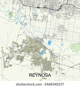 Reynosa, Mexico map poster art