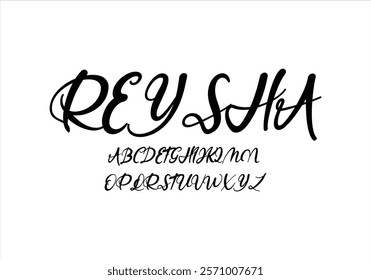 Reysha font for logo and headline. Isolated vector typeset