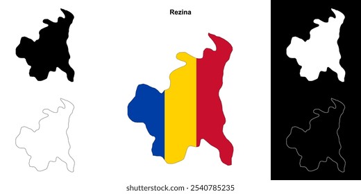 Conjunto de mapa de contorno en blanco Rezina