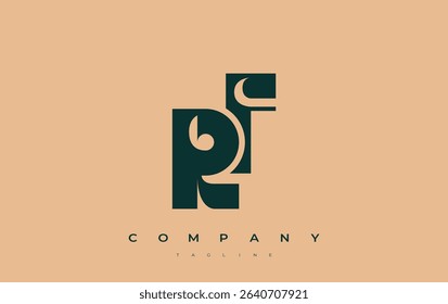 RF Abstract Geometric Logo Design. Modern and elegant logo design with simplistic typography elements, showcasing branding excellence.