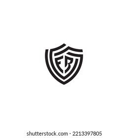 RF abstract line shield concept in high quality professional design that will print well across any print media