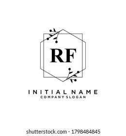 RF Beauty vector initial logo, handwriting logo of initial signature, wedding, fashion, jewerly, boutique, floral and botanical with creative template for any company or business.