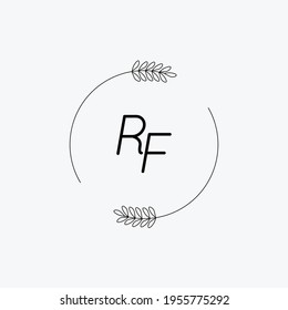 RF Beauty vector initial logo, handwriting logo of initial signature