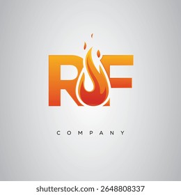 RF Creative Fire Letter Logo-Design