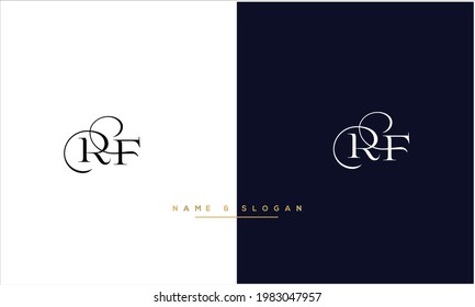 Monograma del logotipo de las letras abstractas RF ,FR