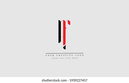 plantilla de monograma del logotipo del vector abstracto RF FR