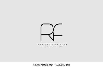 RF FR abstract vector logo monogram template