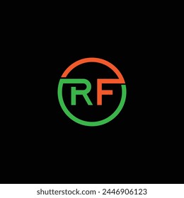 RF or FR Letter Initial Logo Design, Vector Template