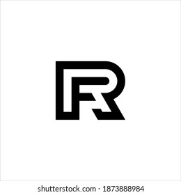 vector de diseño de logotipo de letras RF o FR.