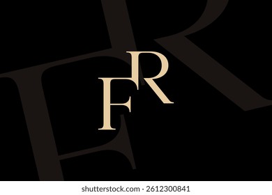 RF or FR letter logo icon design. Classic style luxury initials monogram.