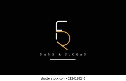 RF, FR, R, F abstract letters logo monogram