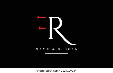 RF, FR, R, F abstract letters logo monogram