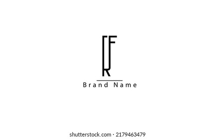 RF FR R F abstract vector logo monogram template