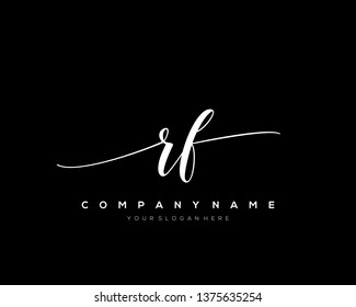 RF handwriting initial  logo vector