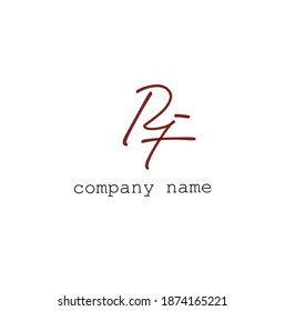 RF initial beauty monogram and elegant logo design