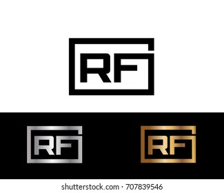 RF initial box shape Logo designs template
