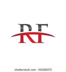 RF initial company red swoosh logo