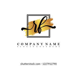 RF Initial handwriting logo concept