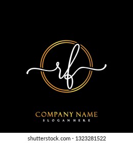 RF Initial Handwriting logo template vector