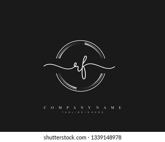 RF initial handwriting logo template vector