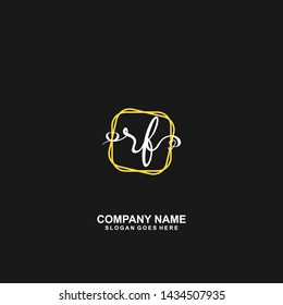 RF Initial handwriting logo vector