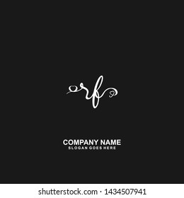 RF Initial handwriting logo vector