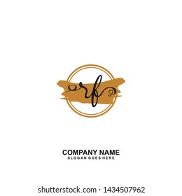 RF Initial handwriting logo vector