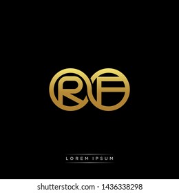 RF initial letter linked circle capital monogram logo modern template
