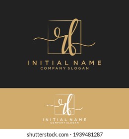 RF Initial letters, handwriting signature logo.