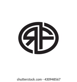 RF initial letters looping linked ellipse monogram logo