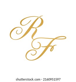 RF initial logo design vector stock