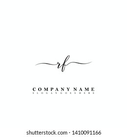 RF Initial luxury handwriting logo vector