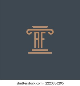 RF initial monogram for lawfirm logo with pillar design