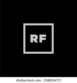 RF Initial Monogram Logo With Creative Square Style Design