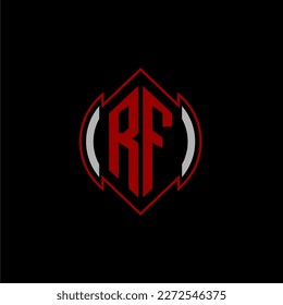 RF initial monogram logo for gaming with Gemoteric line shape style design on isolated background