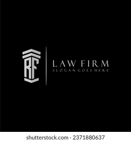 RF initial monogram logo lawfirm with pillar design