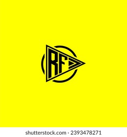 RF initial monogram logo with triangle style design